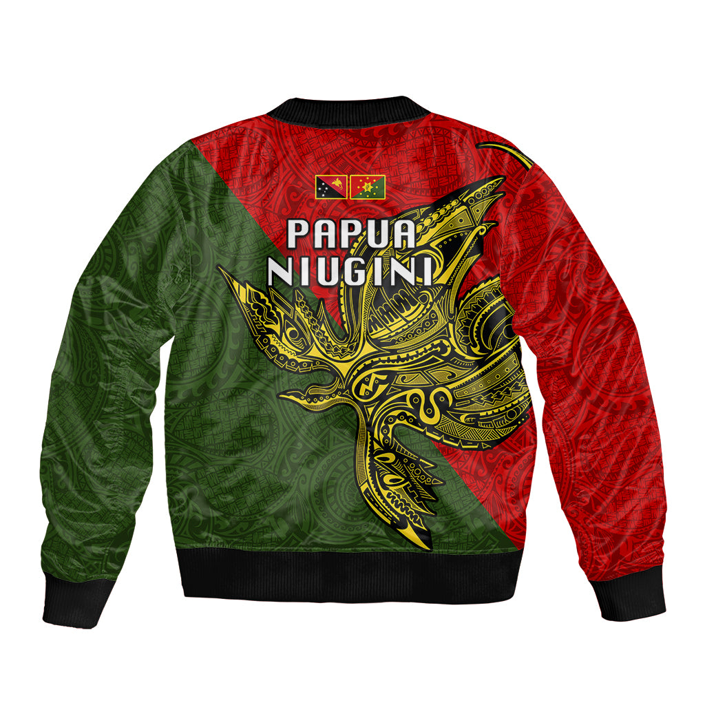 Papua New Guinea Eastern Highlands Province Sleeve Zip Bomber Jacket PNG Birds Of Paradise Polynesian Arty Style LT03 - Polynesian Pride