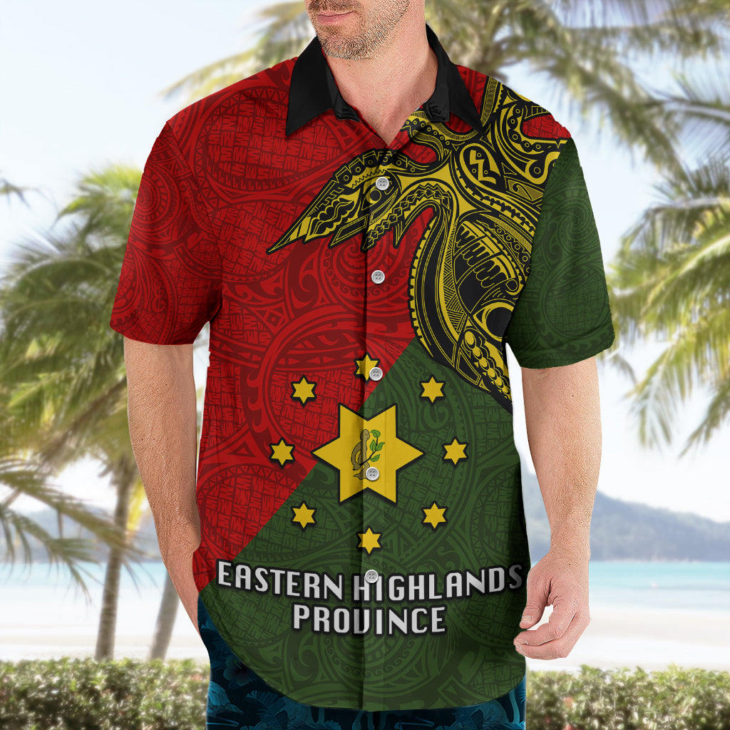 Custom Papua New Guinea Eastern Highlands Province Hawaiian Shirt PNG Birds Of Paradise Polynesian Arty Style LT03 - Polynesian Pride