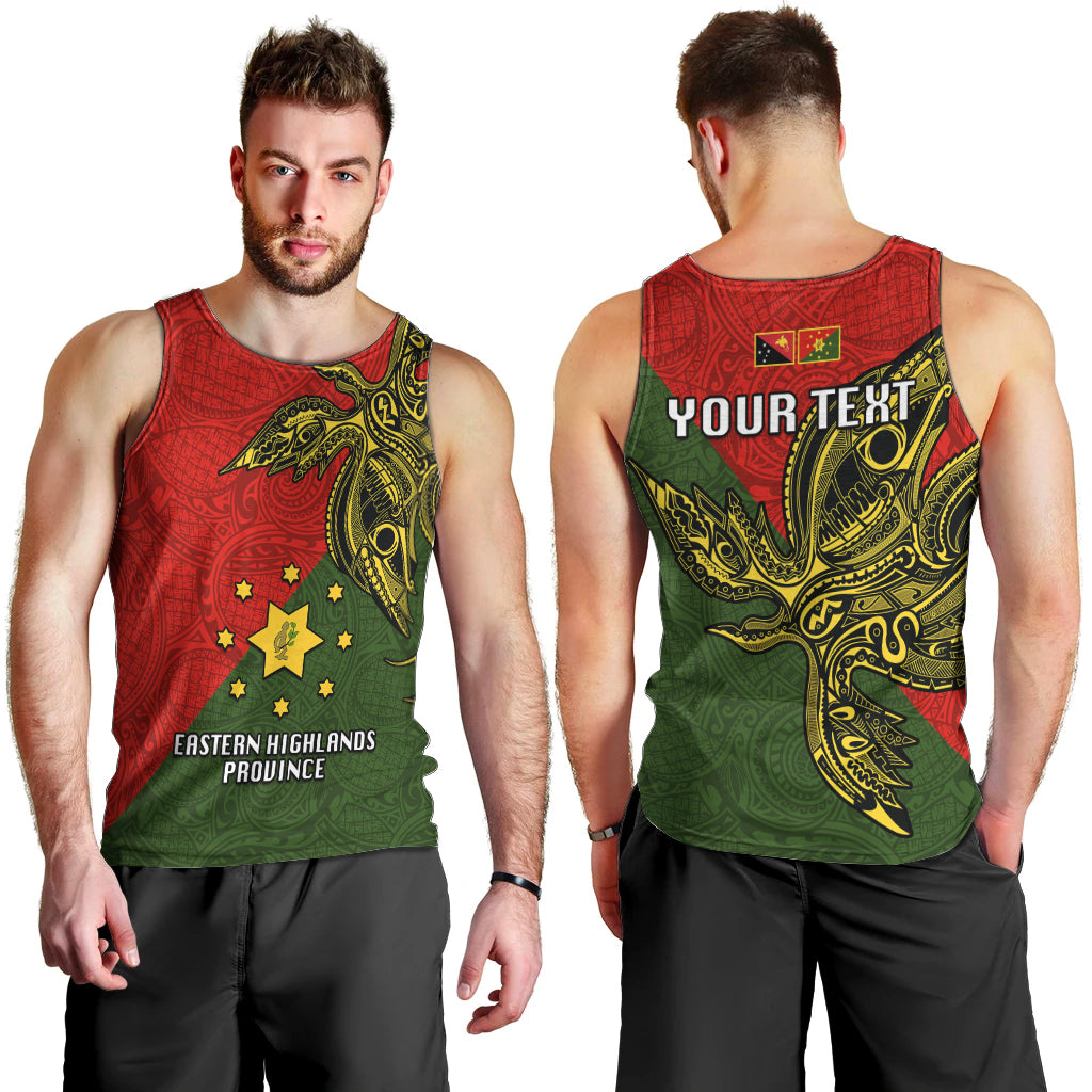 Custom Papua New Guinea Eastern Highlands Province Men Tank Top PNG Birds Of Paradise Polynesian Arty Style LT03 - Polynesian Pride