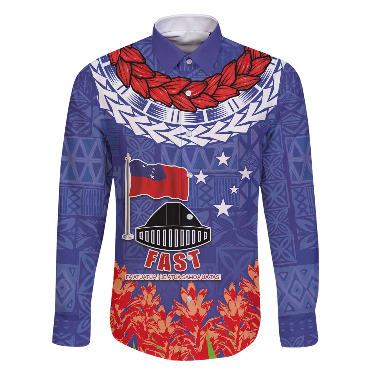 FAST Party Samoa Family Matching Puletasi and Hawaiian Shirt Ula Fala Teuila Polynesian Tapa Pattern