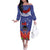 FAST Party Samoa Off The Shoulder Long Sleeve Dress Ula Fala Teuila Polynesian Tapa Pattern