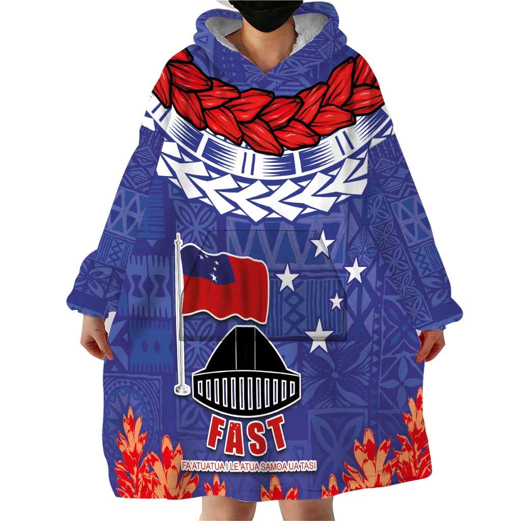 FAST Party Samoa Wearable Blanket Hoodie Ula Fala Teuila Polynesian Tapa Pattern