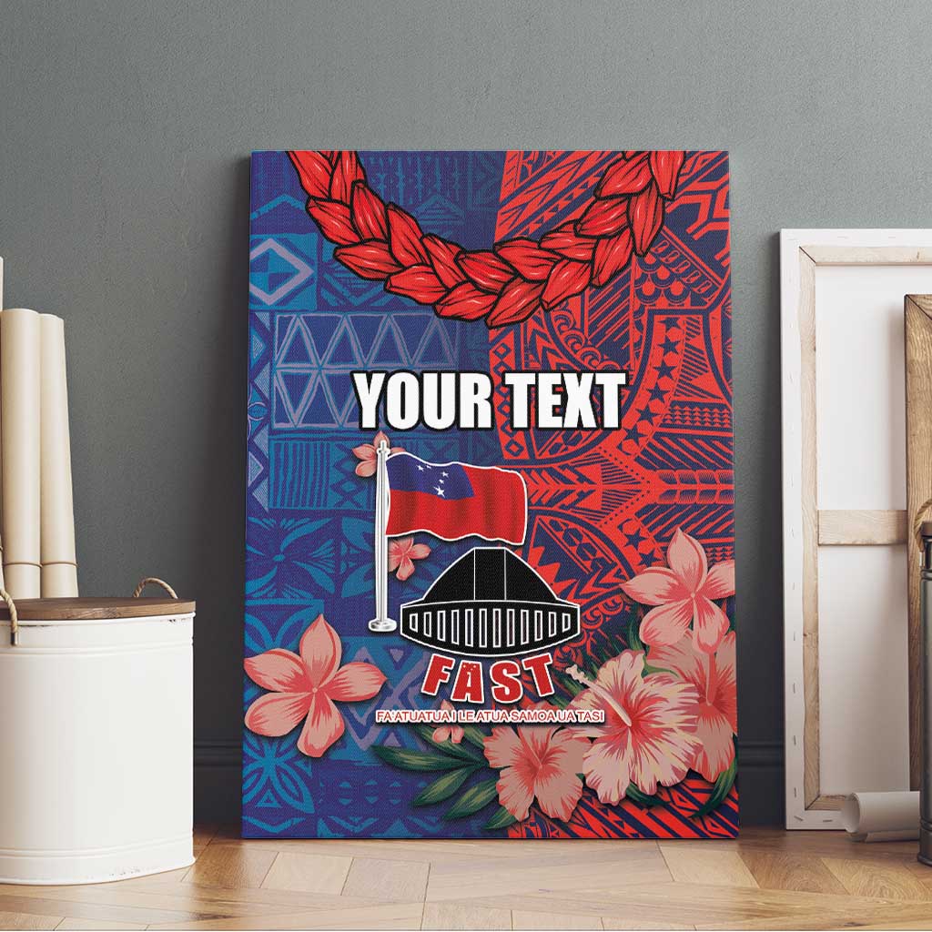 CHOGM FAST Samoa 2024 Canvas Wall Art Samoan Tapa Tribal and Ornament Pattern with Hibiscus