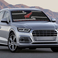 New Zealand Christmas Auto Sun Shade Meri Kirihimete Silver Fern Knit Style Red Color - Polynesian Pride