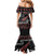 New Zealand Christmas Mermaid Dress Meri Kirihimete Silver Fern Knit Style Red Color - Polynesian Pride