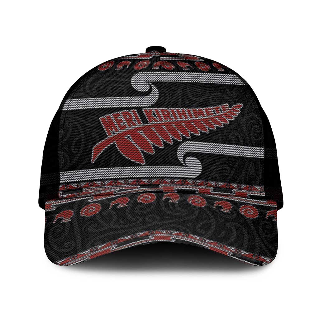 New Zealand Christmas Mesh Trucker Cap Meri Kirihimete Silver Fern Knit Style Red Color - Polynesian Pride