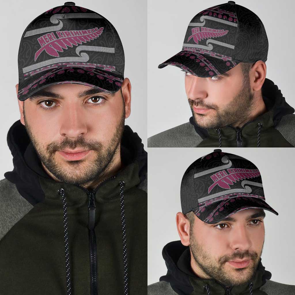 New Zealand Christmas Classic Cap Meri Kirihimete Silver Fern Knit Style Pink Color - Polynesian Pride