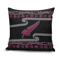 New Zealand Christmas Pillow Cover Meri Kirihimete Silver Fern Knit Style Pink Color - Polynesian Pride