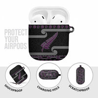 New Zealand Christmas AirPods Case Meri Kirihimete Silver Fern Knit Style Purple Color - Polynesian Pride