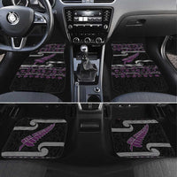 New Zealand Christmas Car Mats Meri Kirihimete Silver Fern Knit Style Purple Color LT03 Set 4pcs Purple - Polynesian Pride