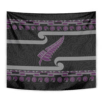 New Zealand Christmas Tapestry Meri Kirihimete Silver Fern Knit Style Purple Color LT03 - Polynesian Pride