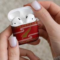 New Zealand Christmas AirPods Case Meri Kirihimete Silver Fern Knit Style Green Color - Polynesian Pride