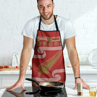 New Zealand Christmas Apron Meri Kirihimete Silver Fern Knit Style Green Color - Polynesian Pride