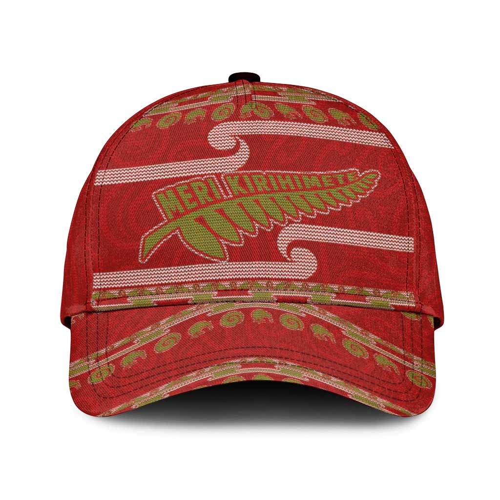 New Zealand Christmas Classic Cap Meri Kirihimete Silver Fern Knit Style Green Color - Polynesian Pride