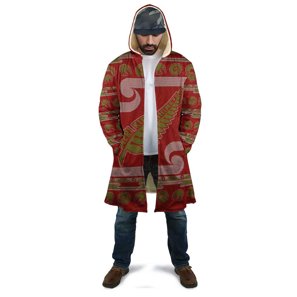 New Zealand Christmas Cloak Meri Kirihimete Silver Fern Knit Style Green Color - Polynesian Pride