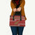 New Zealand Christmas Leather Bag Meri Kirihimete Silver Fern Knit Style Green Color - Polynesian Pride