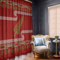 New Zealand Christmas Window Curtain Meri Kirihimete Silver Fern Knit Style Green Color - Polynesian Pride