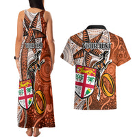 personalised-fiji-australia-rugby-couples-matching-tank-maxi-dress-and-hawaiian-shirt-kangaroo-and-palm-tree-orange-tapa-pattern-mix-aboriginal