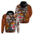 Personalised Fiji Australia Rugby Hoodie Kangaroo and Palm Tree Orange Tapa Pattern Mix Aboriginal LT03 - Polynesian Pride