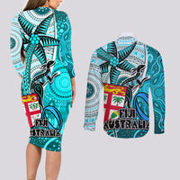 fiji-australia-rugby-couples-matching-long-sleeve-bodycon-dress-and-long-sleeve-button-shirts-kangaroo-and-palm-tree-blue-tapa-pattern-mix-aboriginal