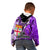 Fiji Australia Rugby Kid Hoodie Kangaroo and Palm Tree Purple Tapa Pattern Mix Aboriginal LT03 - Polynesian Pride