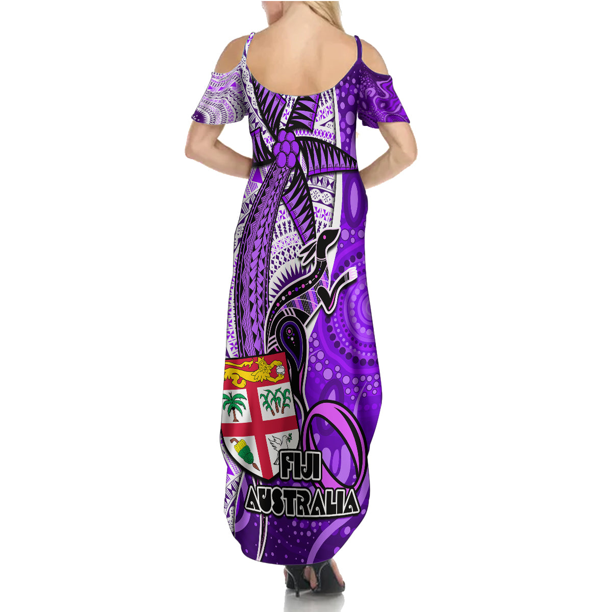 fiji-australia-rugby-summer-maxi-dress-kangaroo-and-palm-tree-purple-tapa-pattern-mix-aboriginal