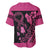 Breast Cancer Awareness Baseball Jersey Think Pink Polynesian Ribbon and Butterfly