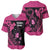 Breast Cancer Awareness Baseball Jersey Think Pink Polynesian Ribbon and Butterfly