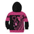 Breast Cancer Awareness Kid Hoodie Think Pink Polynesian Ribbon and Butterfly