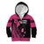 Breast Cancer Awareness Kid Hoodie Think Pink Polynesian Ribbon and Butterfly