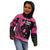 Breast Cancer Awareness Kid Hoodie Think Pink Polynesian Ribbon and Butterfly