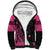 Breast Cancer Awareness Sherpa Hoodie Think Pink Polynesian Ribbon and Butterfly