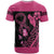 Breast Cancer Awareness T Shirt Think Pink Polynesian Ribbon and Butterfly