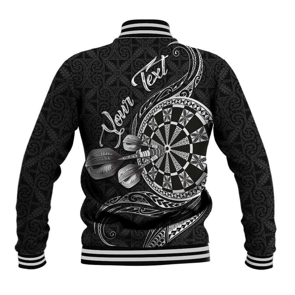 Personalised Niue Darts Masters Baseball Jacket Tribal Hiapo Dartboard - Polynesian Pride