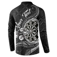 Personalised Niue Darts Masters Button Sweatshirt Tribal Hiapo Dartboard - Polynesian Pride