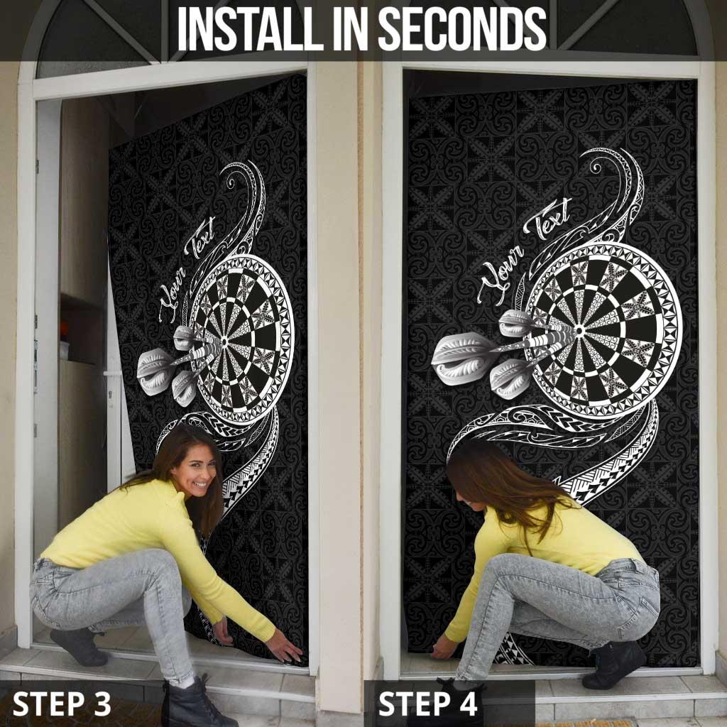 Personalised Niue Darts Masters Door Cover Tribal Hiapo Dartboard - Polynesian Pride