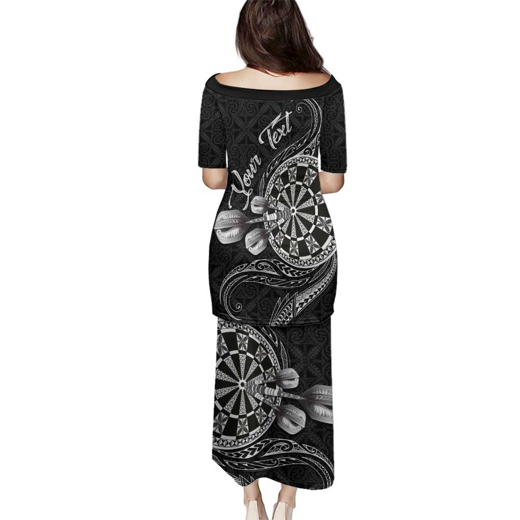 Personalised Niue Darts Masters Family Matching Puletasi and Hawaiian Shirt Tribal Hiapo Dartboard - Polynesian Pride