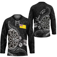 Personalised Niue Darts Masters Hockey Jersey Tribal Hiapo Dartboard - Polynesian Pride