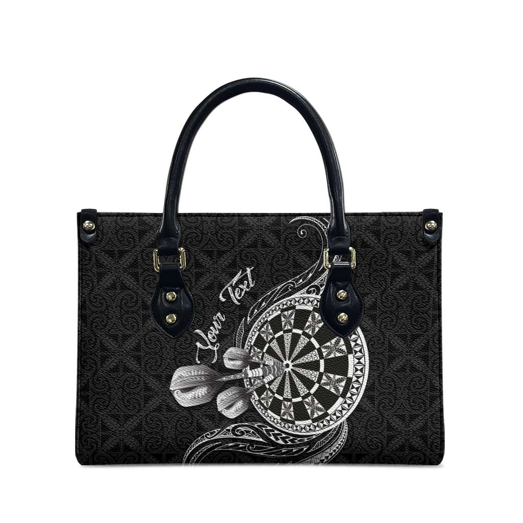 Personalised Niue Darts Masters Leather Bag Tribal Hiapo Dartboard - Polynesian Pride