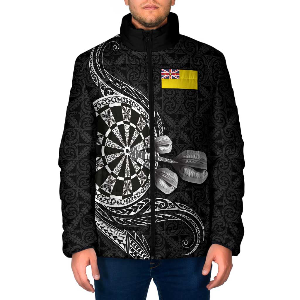 Personalised Niue Darts Masters Padded Jacket Tribal Hiapo Dartboard - Polynesian Pride