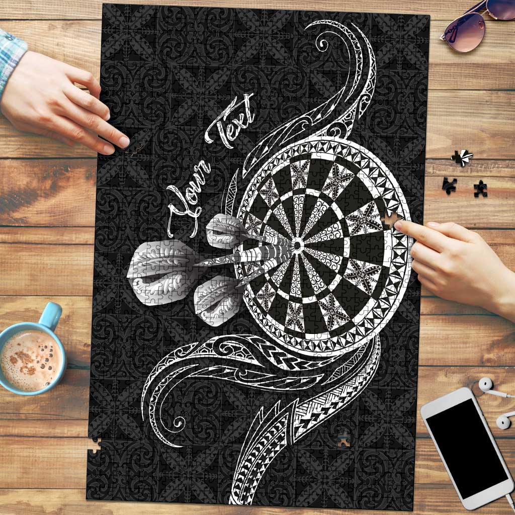 Personalised Niue Darts Masters Puzzle Tribal Hiapo Dartboard - Polynesian Pride