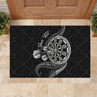 Personalised Niue Darts Masters Rubber Doormat Tribal Hiapo Dartboard - Polynesian Pride