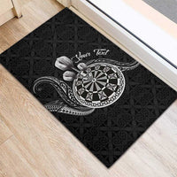 Personalised Niue Darts Masters Rubber Doormat Tribal Hiapo Dartboard - Polynesian Pride