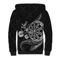 Personalised Niue Darts Masters Sherpa Hoodie Tribal Hiapo Dartboard LT03 - Polynesian Pride