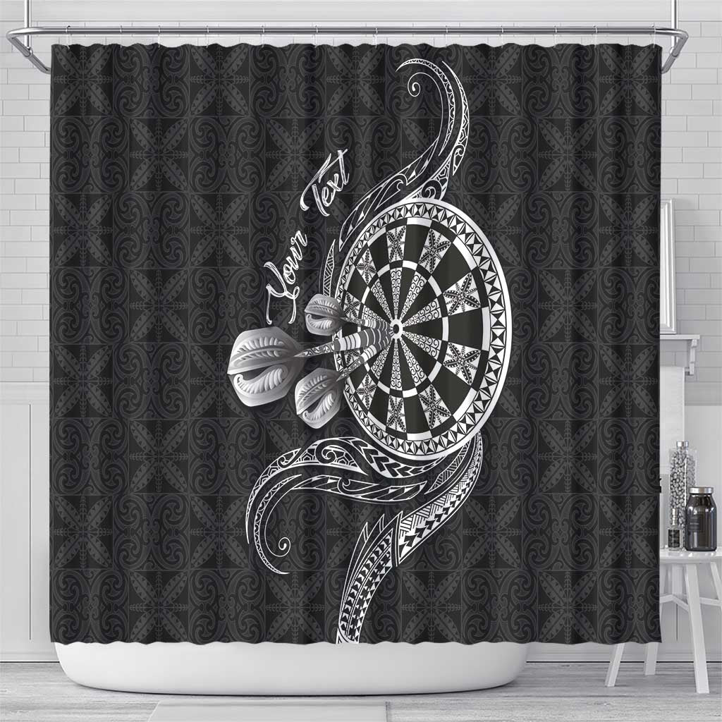 Personalised Niue Darts Masters Shower Curtain Tribal Hiapo Dartboard LT03 - Polynesian Pride