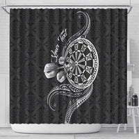 Personalised Niue Darts Masters Shower Curtain Tribal Hiapo Dartboard LT03 - Polynesian Pride