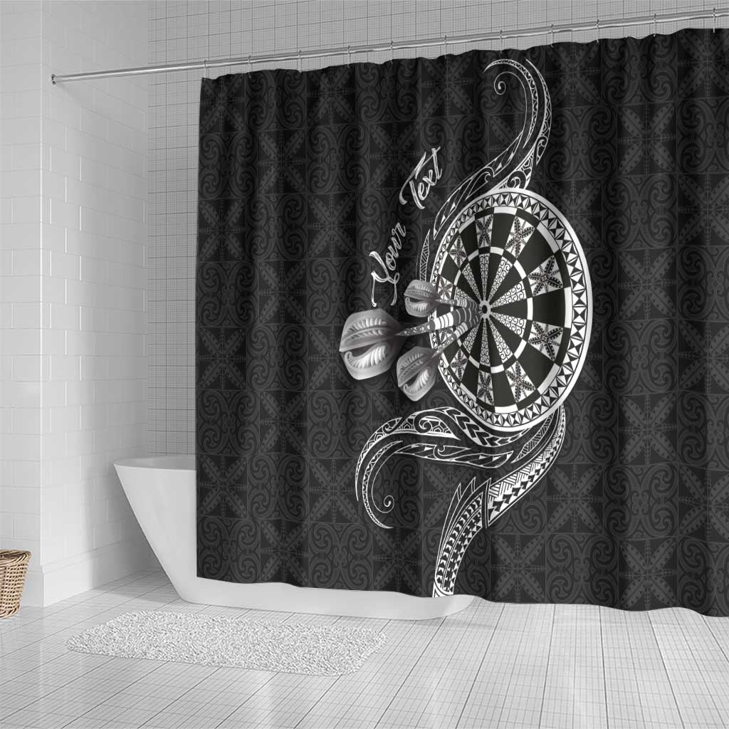 Personalised Niue Darts Masters Shower Curtain Tribal Hiapo Dartboard LT03 - Polynesian Pride