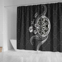 Personalised Niue Darts Masters Shower Curtain Tribal Hiapo Dartboard LT03 - Polynesian Pride