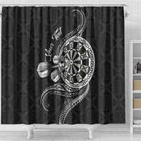 Personalised Niue Darts Masters Shower Curtain Tribal Hiapo Dartboard LT03 - Polynesian Pride
