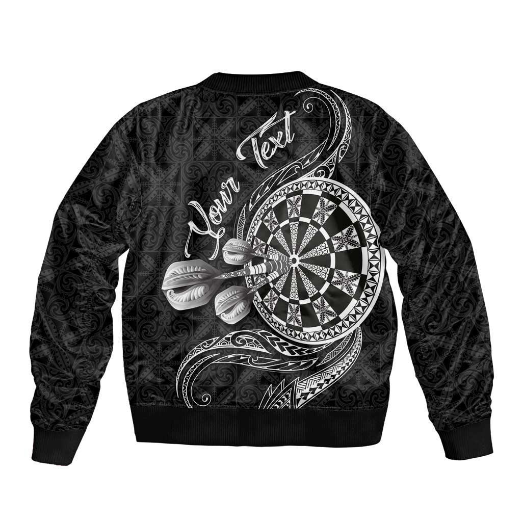 Personalised Niue Darts Masters Sleeve Zip Bomber Jacket Tribal Hiapo Dartboard LT03 - Polynesian Pride